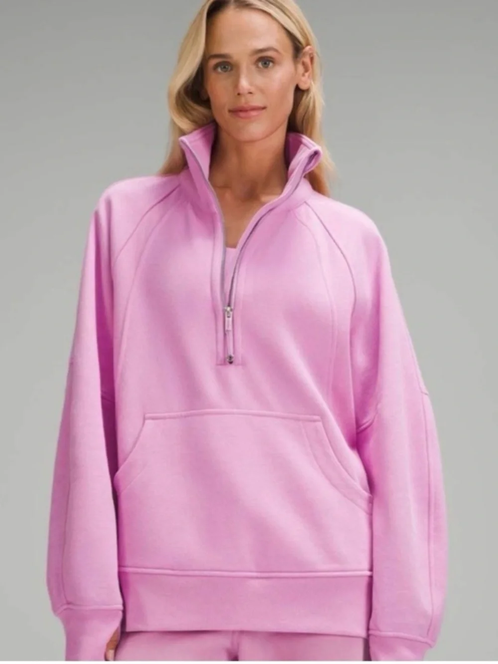 lululemon scuba long half zip funnel neck in Dahlia Mauve size M/L - Picture 1 of 5
